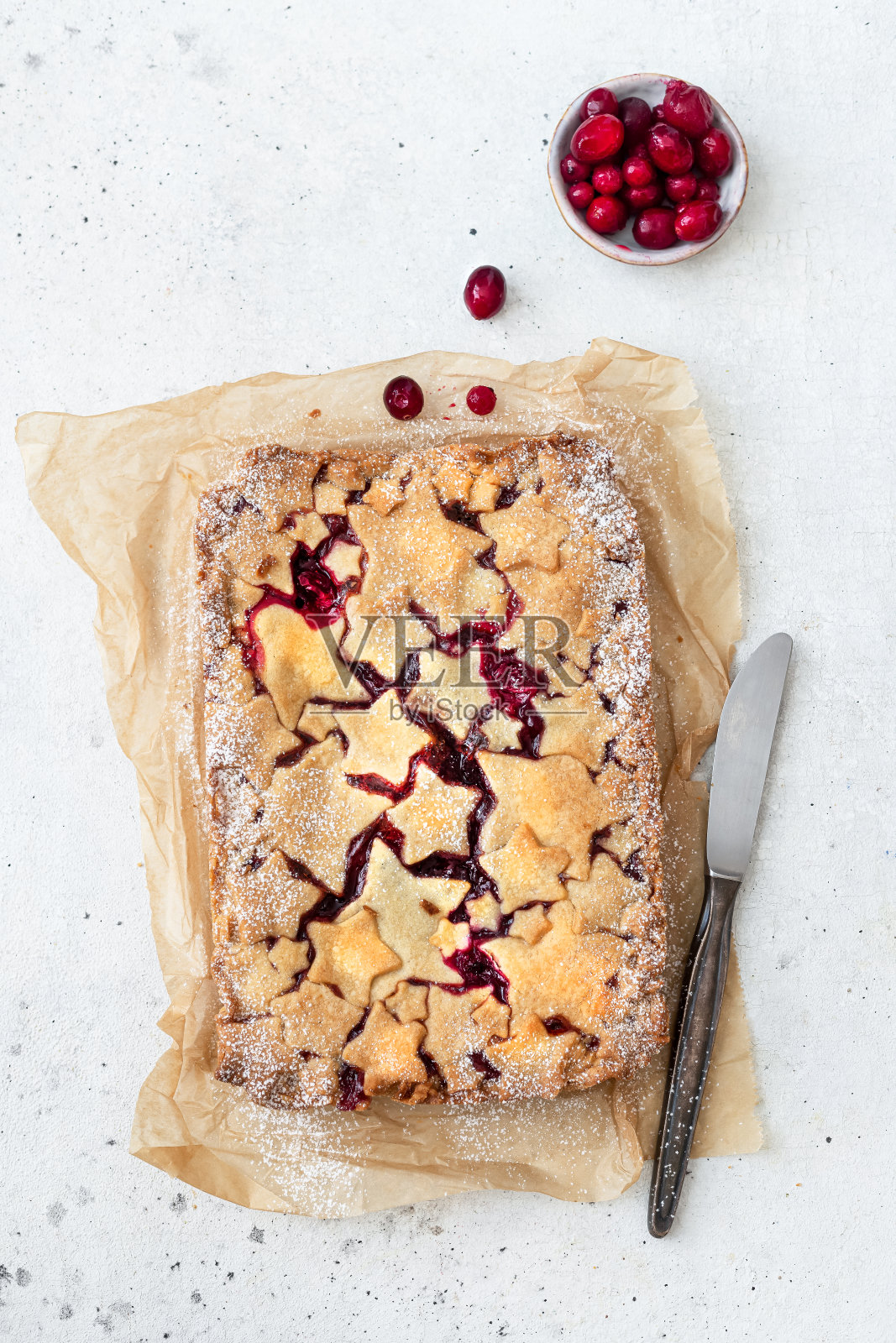 蔓越莓自制圣诞派照片摄影图片