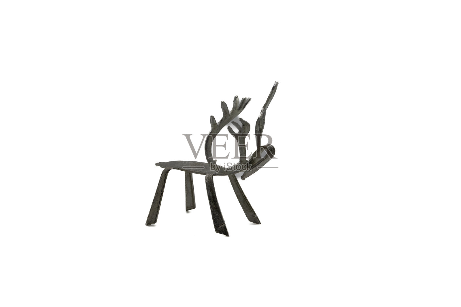 自制银麋鹿孤立在白色照片摄影图片