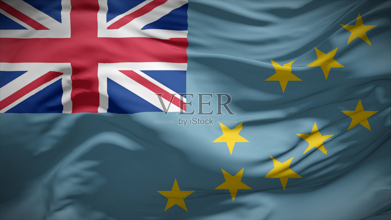 图瓦卢国旗在风中飘扬的特写镜头。照片摄影图片