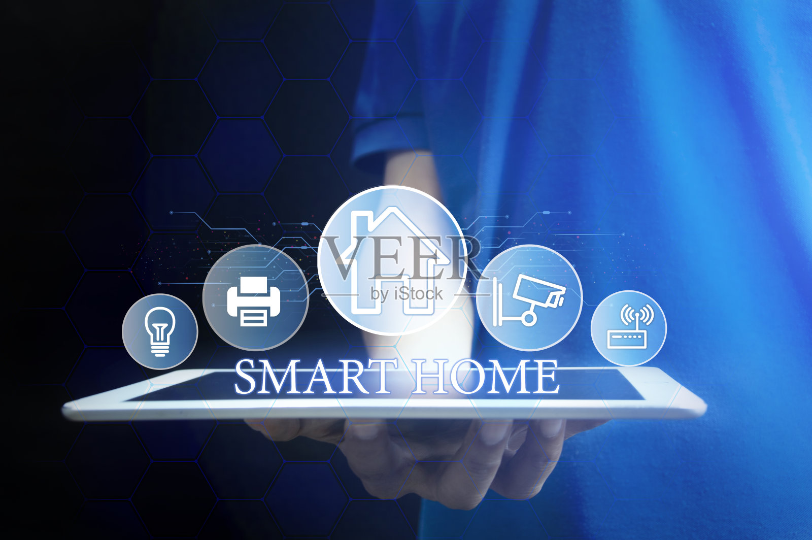 智能家居应用IP wifi无线安防摄像头支持互联网安装技术。安全系统照片摄影图片