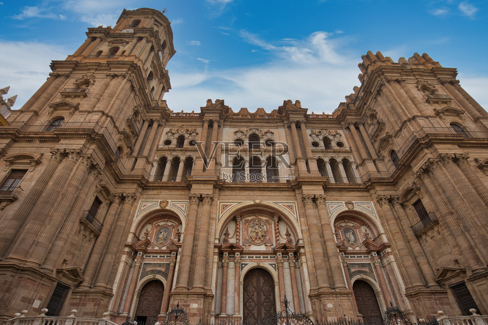 马拉加大教堂和马拉加城照片摄影图片