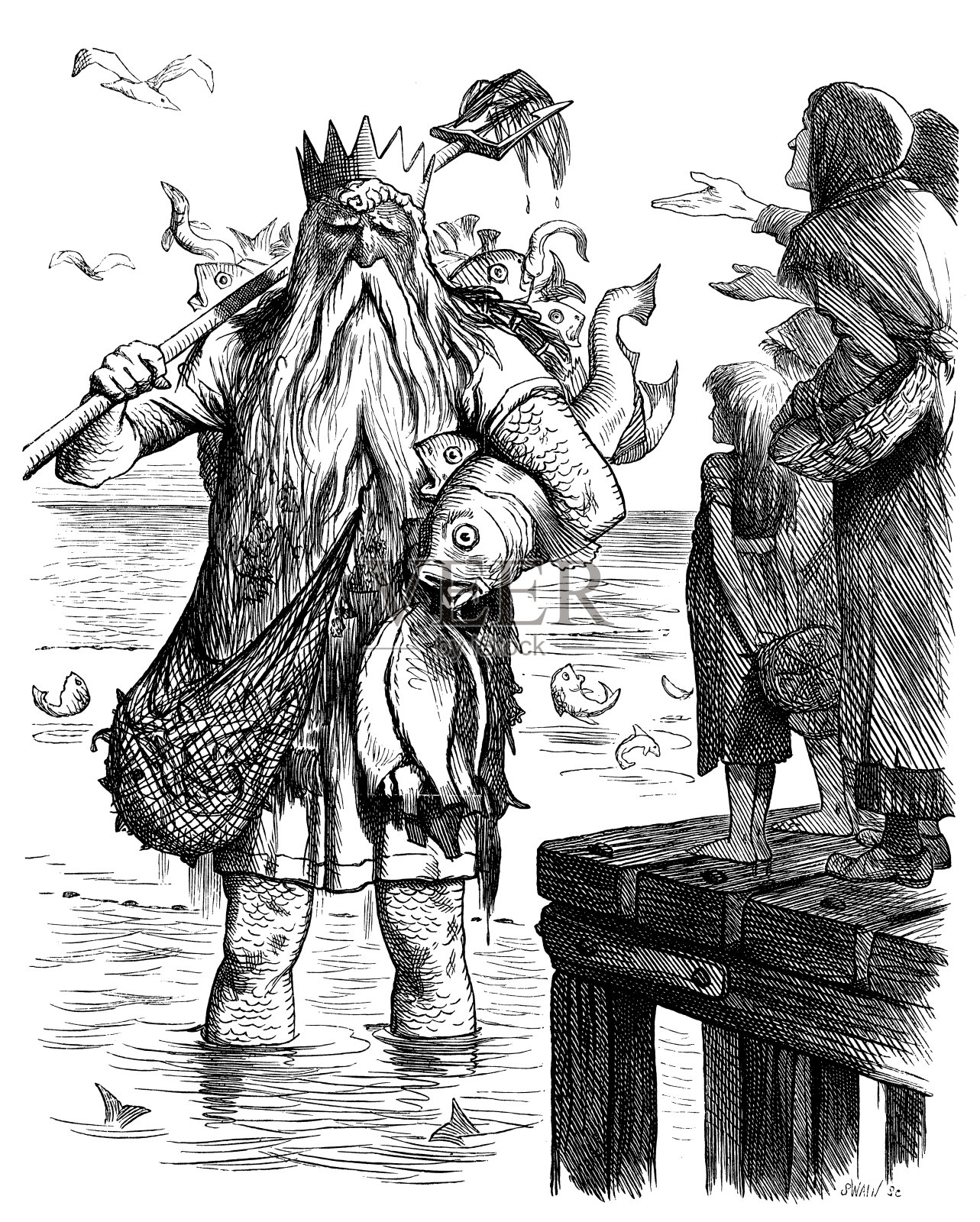 英国讽刺漫画插画图片素材