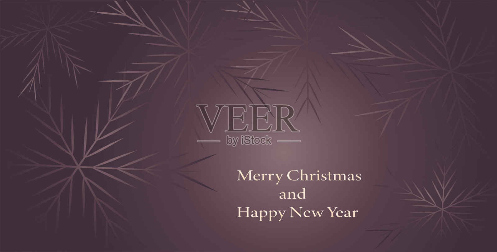 紫丁香紫红色背景上的圣诞雪花。抽象矢量假日卡片模板。EPS10插画图片素材