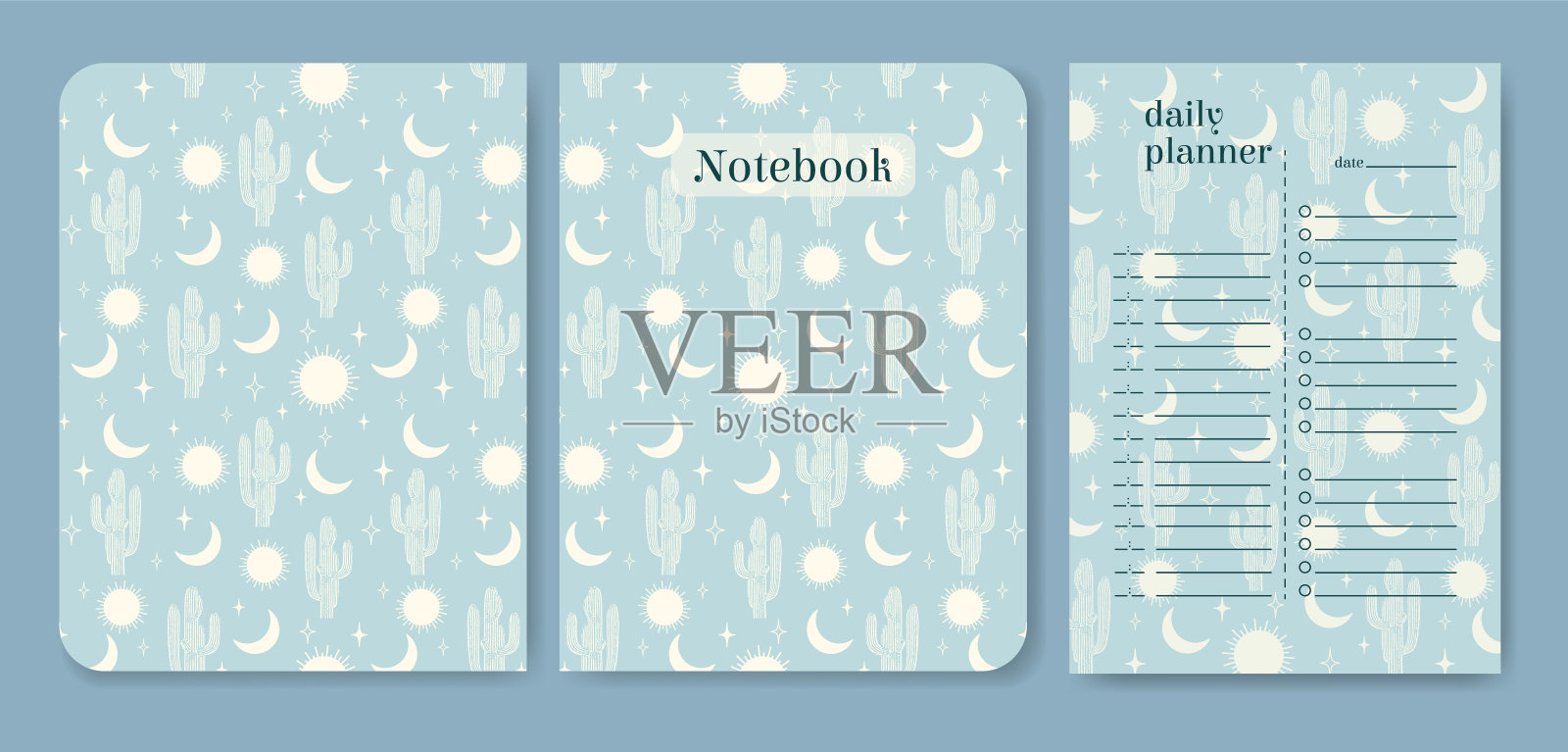 每日规划师极简规划师页面设计。给孩子们的笔记分类插画图片素材