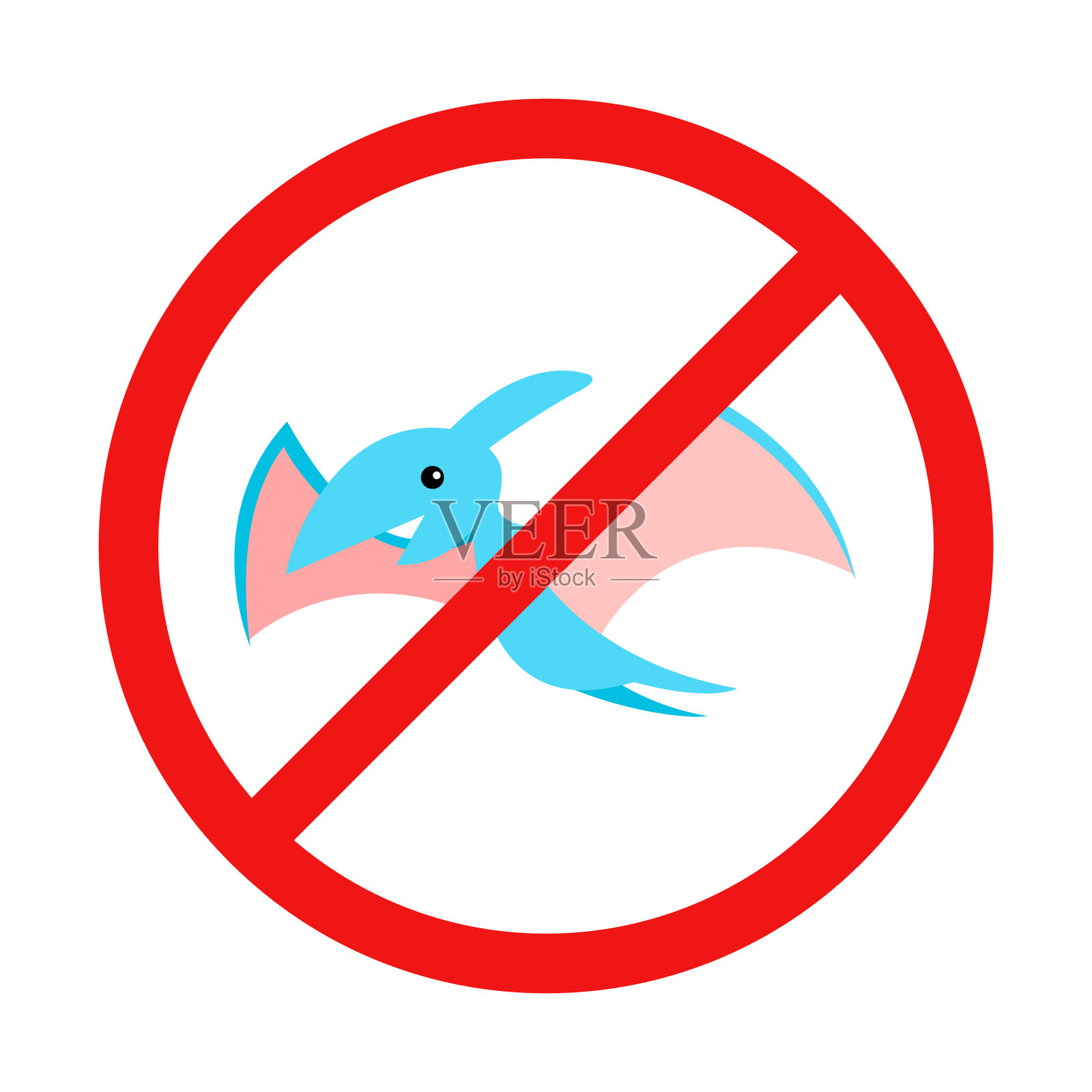 没有翼龙或恐龙的标志插画图片素材