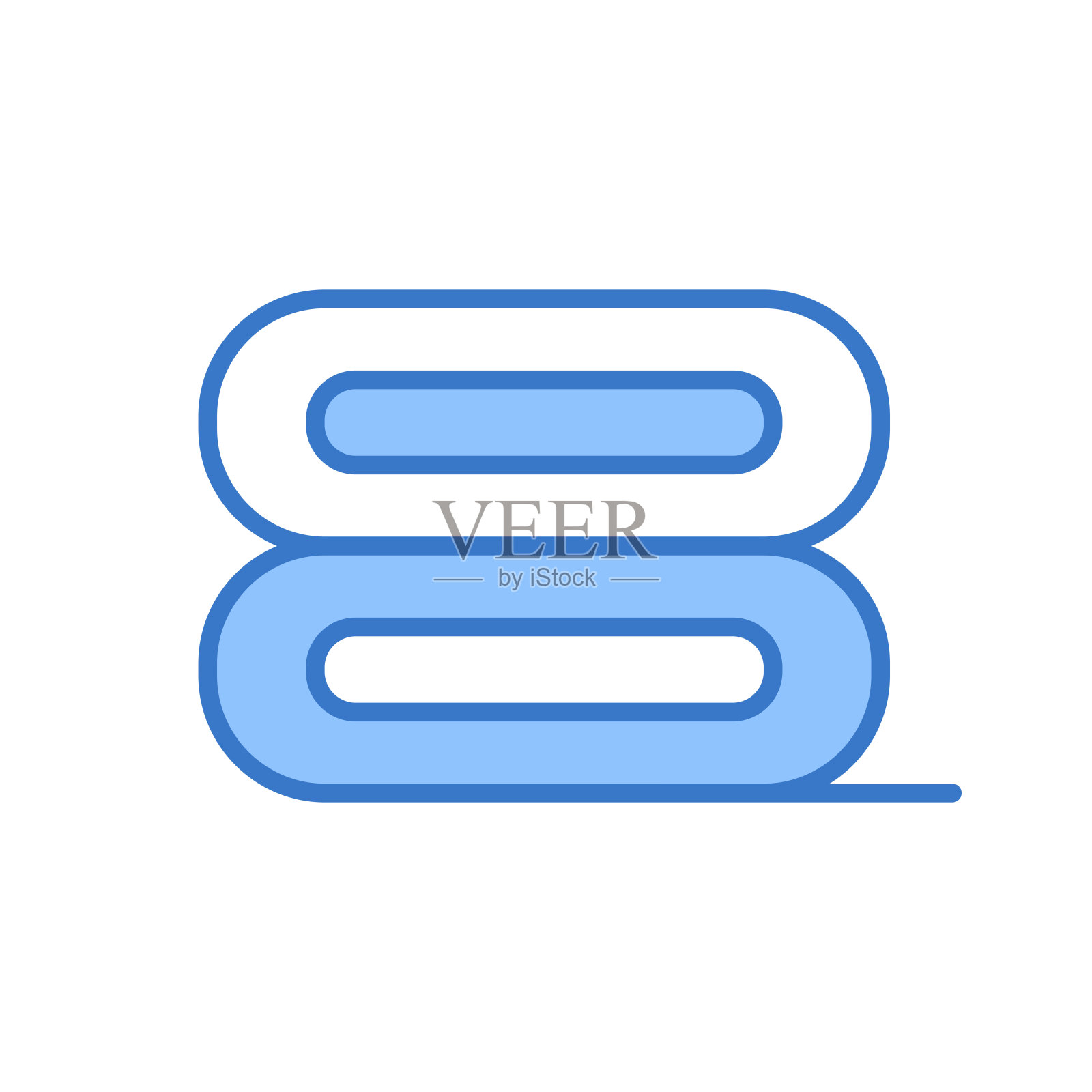 织物卷图标。扭曲的织物卷。织物或产品材料，如棉，皮革，羊毛，聚酯，弹性。插画图片素材