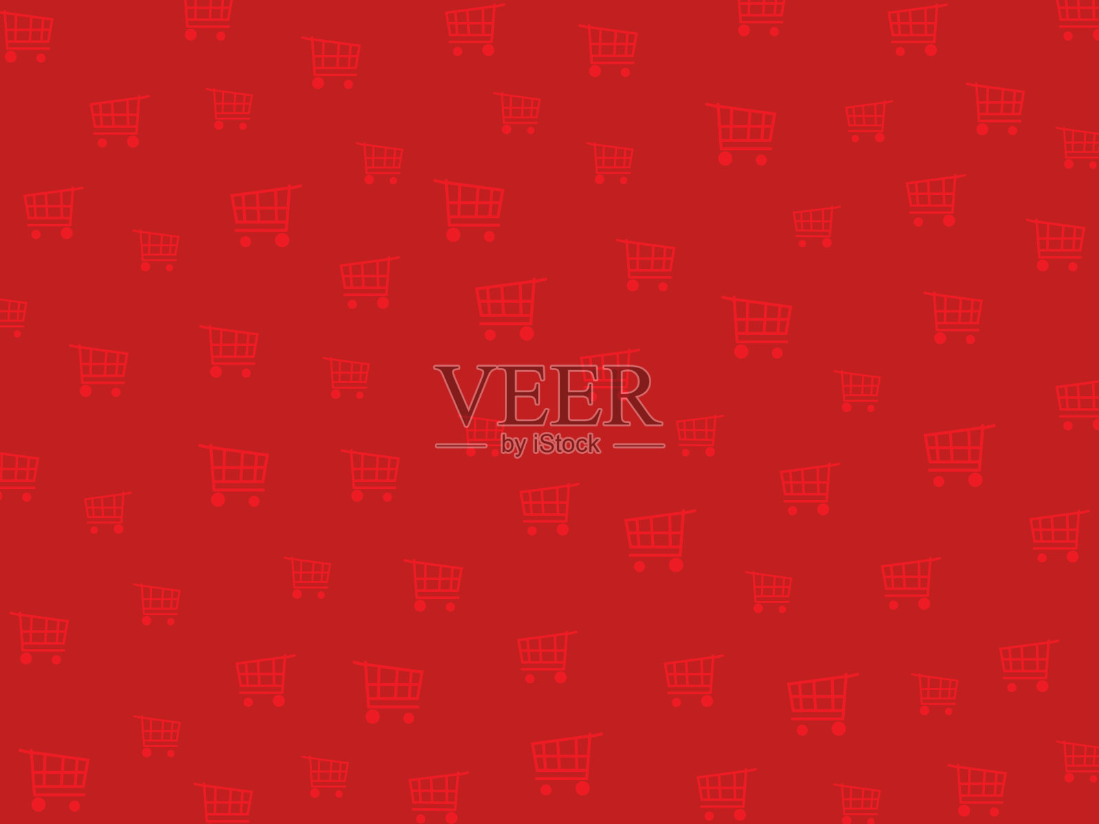 红色背景的购物车图案设计插画图片素材