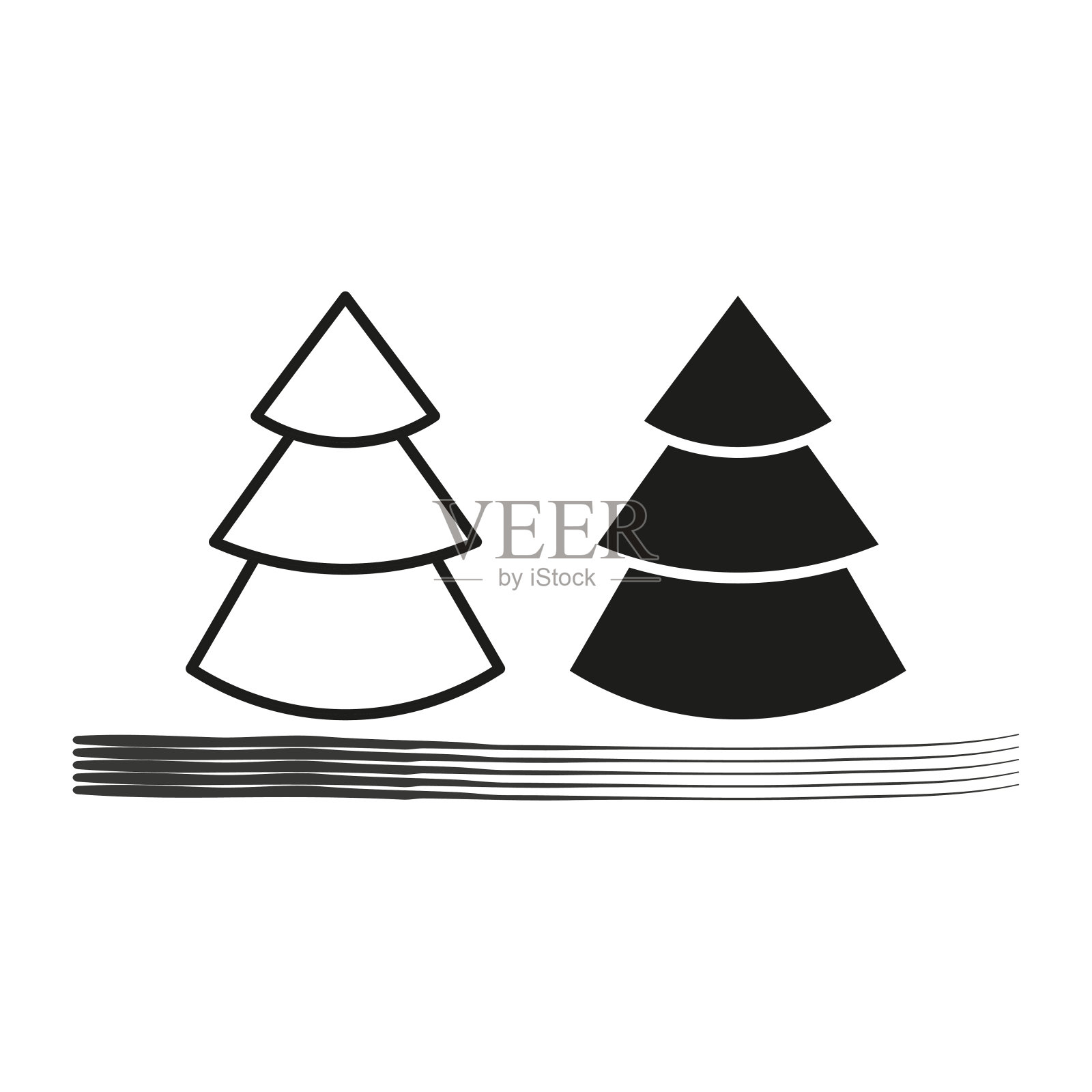 杉树图标。矢量插图。每股收益10。插画图片素材