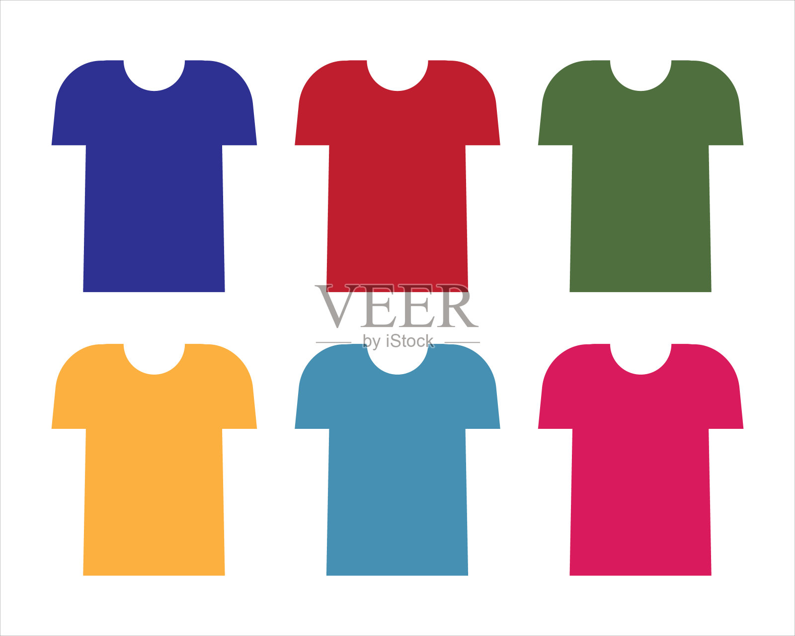 一套色彩缤纷的t恤设计插画图片素材