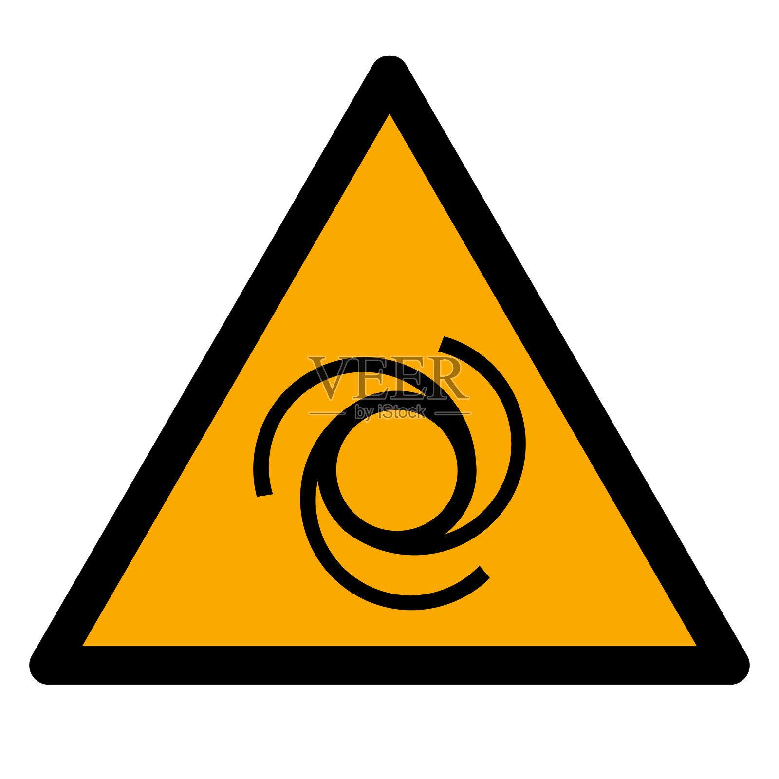 机器自动启动警告标志插画图片素材