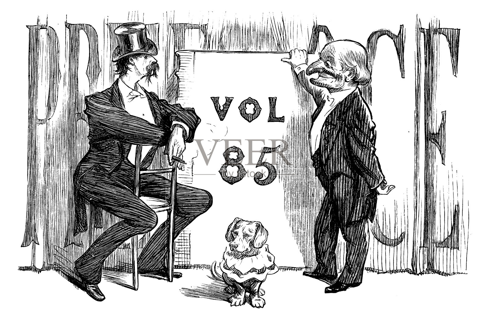 英国讽刺漫画插画图片素材