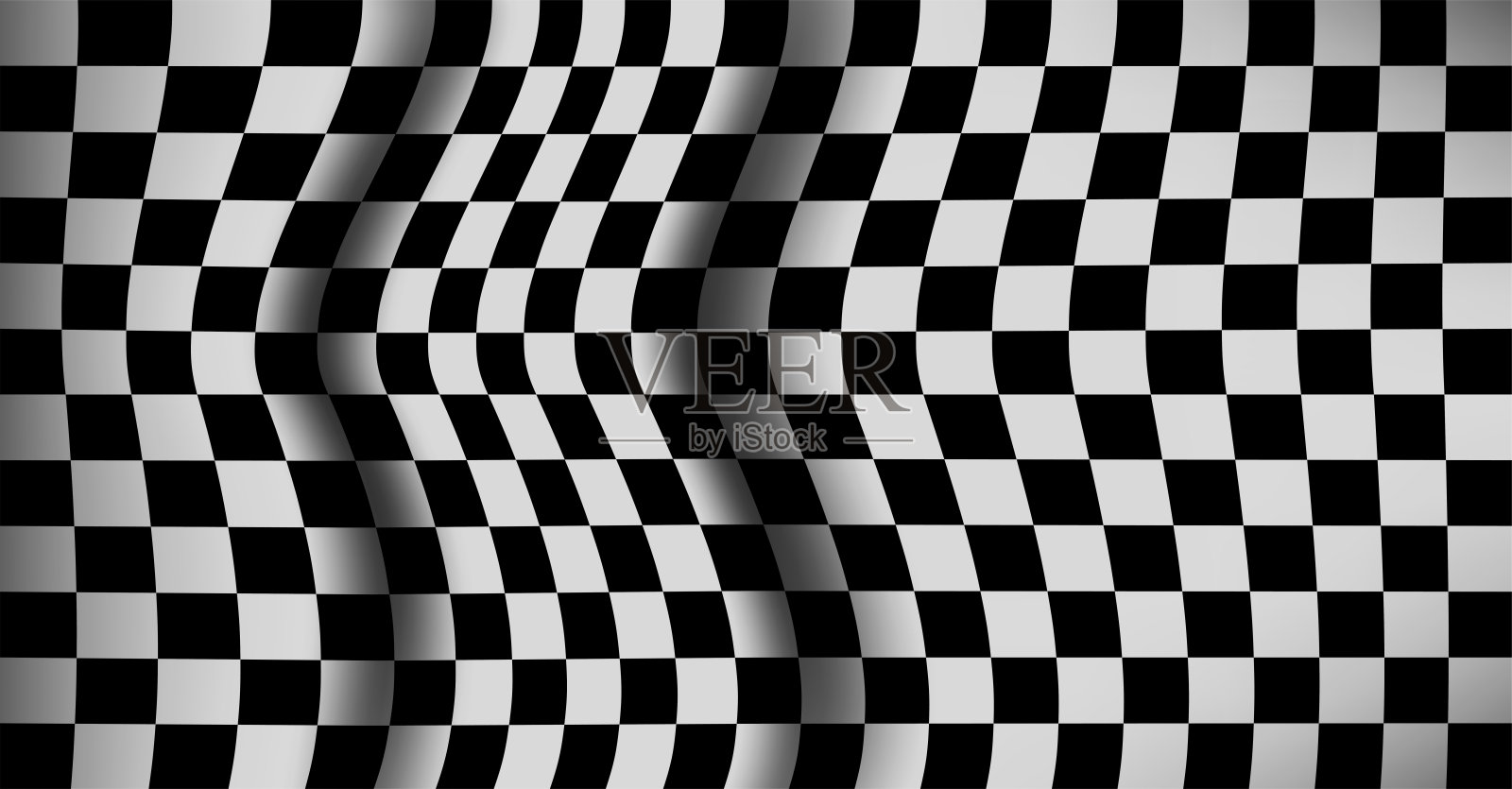 黑白方格旗背景。运动和比赛主题，胜利旗帜。向量。插画图片素材