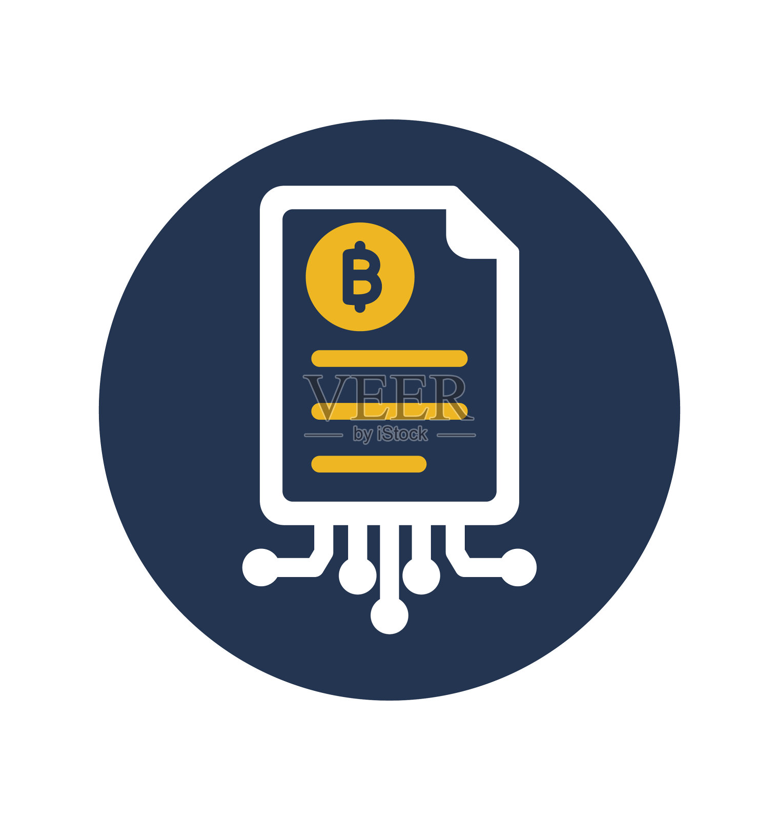 纸，比特币白纸，区块链白纸，完全可编辑矢量图标插画图片素材