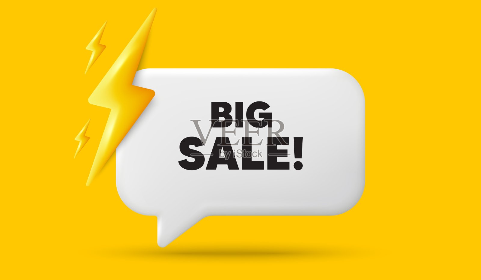 大甩卖标签。特价价格标志。3d语音气泡横幅。向量插画图片素材