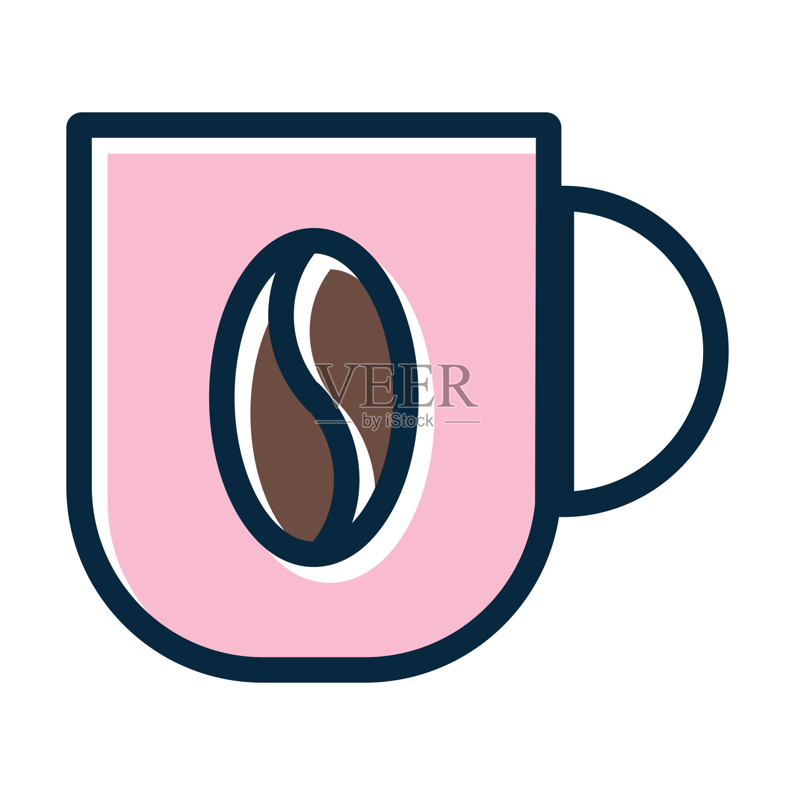 咖啡矢量粗线填充深色图标为个人和商业用途。插画图片素材