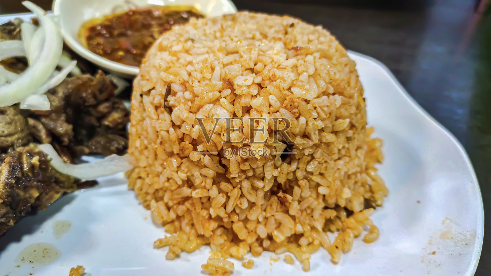 非洲羊炒饭的特写照片摄影图片