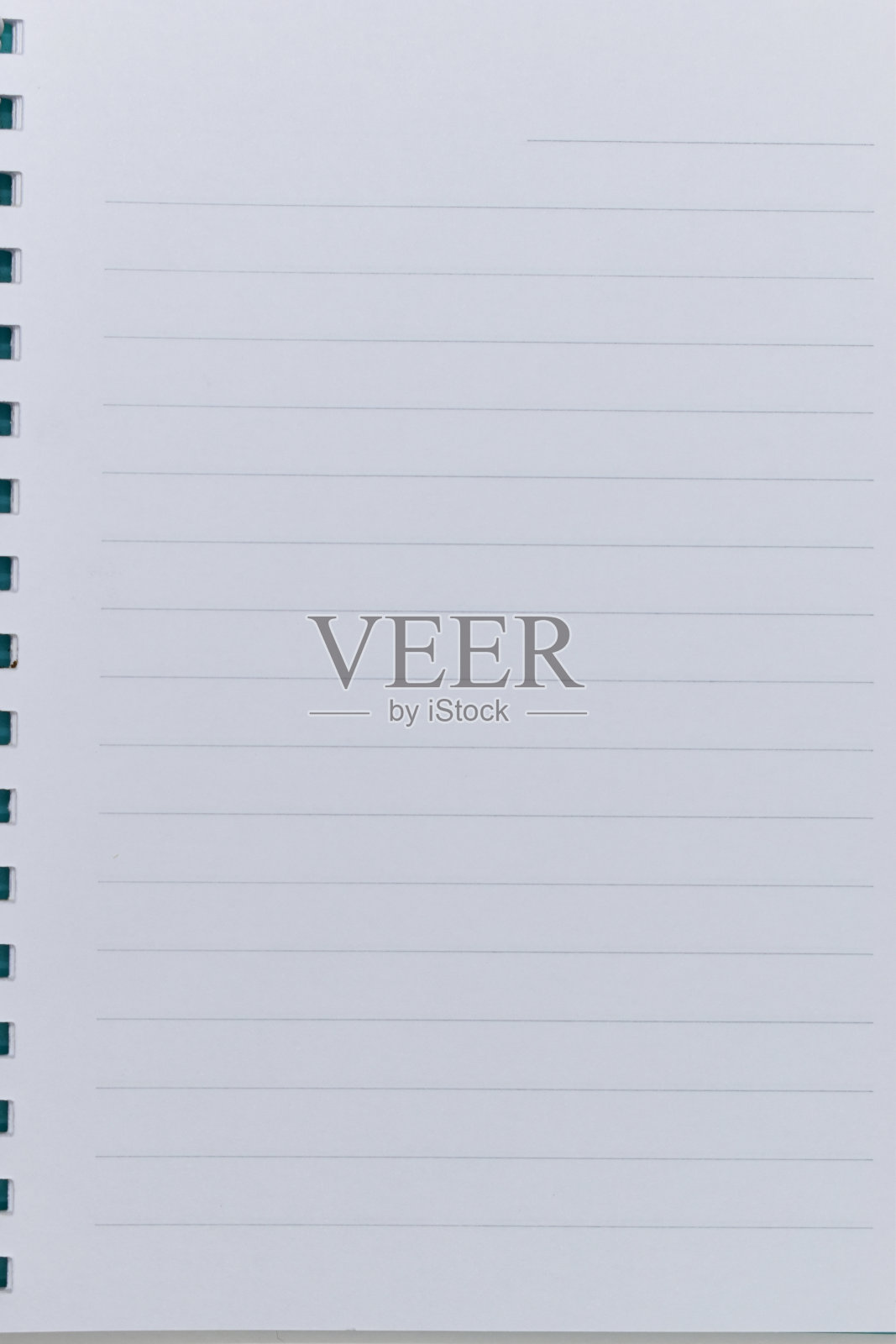 顶部视图打开计划笔记本与空白页，划线纸纹理背景照片摄影图片