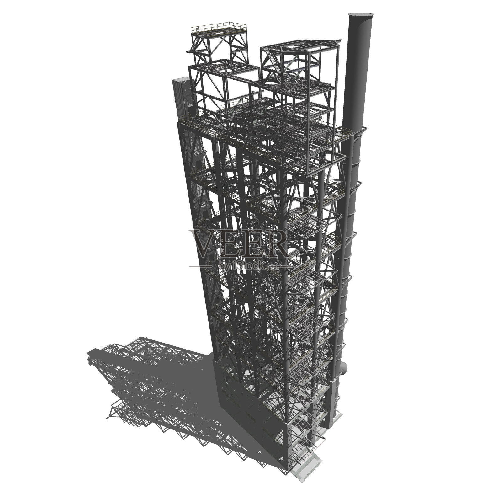 工业建筑的三维插图照片摄影图片