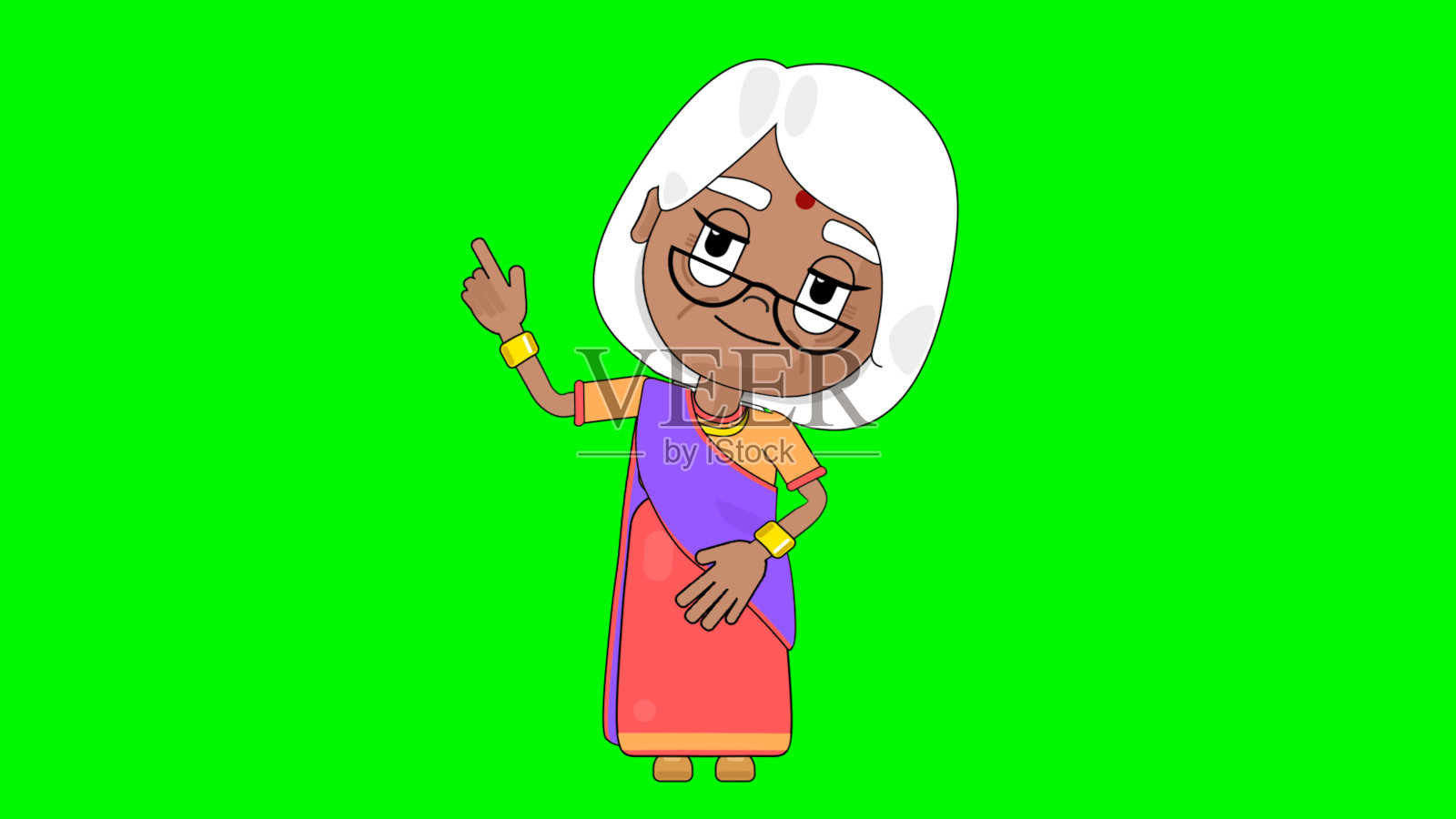 老奶奶思考卡通人物阿尔法阿凡达插画图片素材