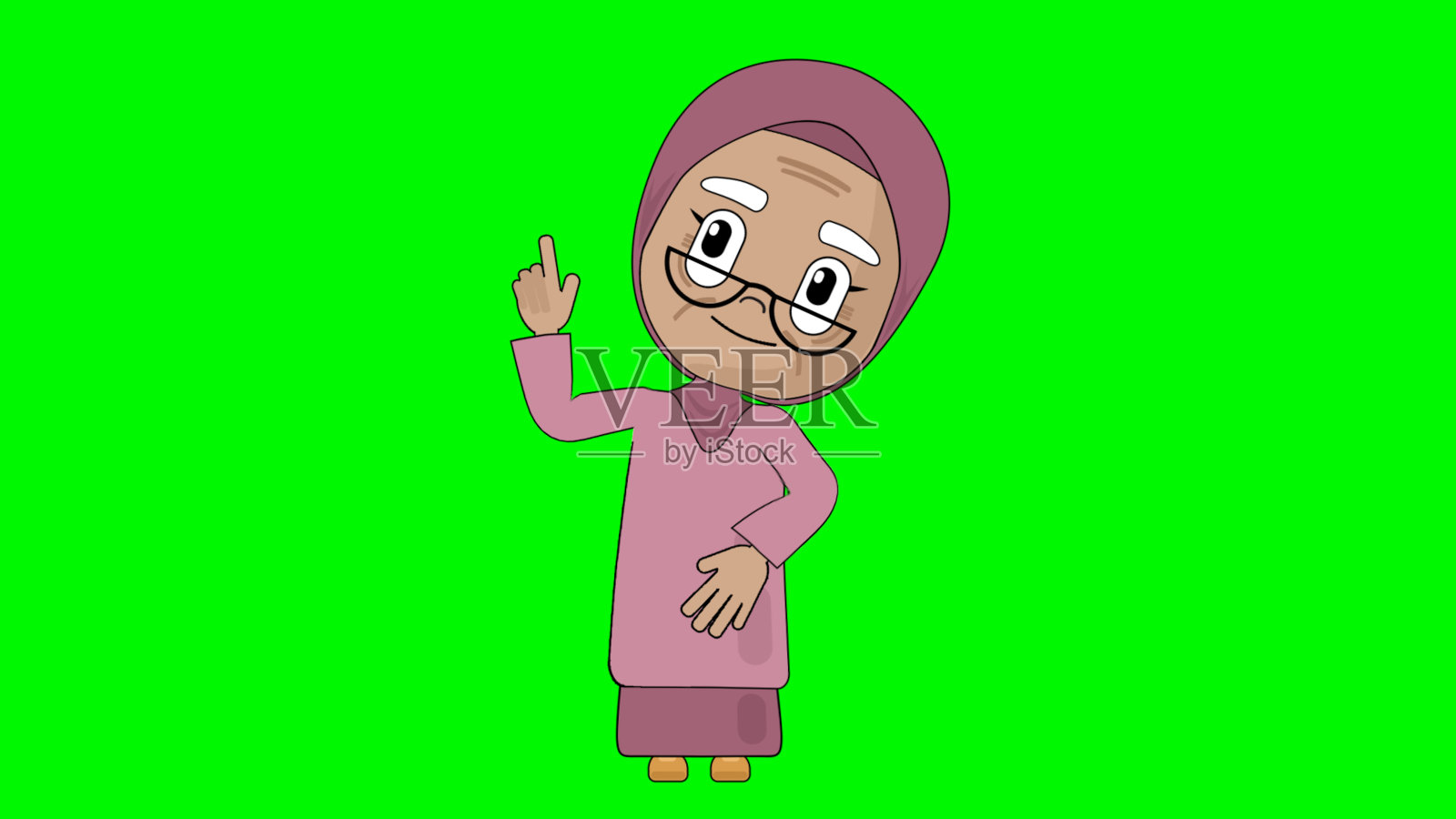 老奶奶思考卡通人物阿尔法阿凡达插画图片素材