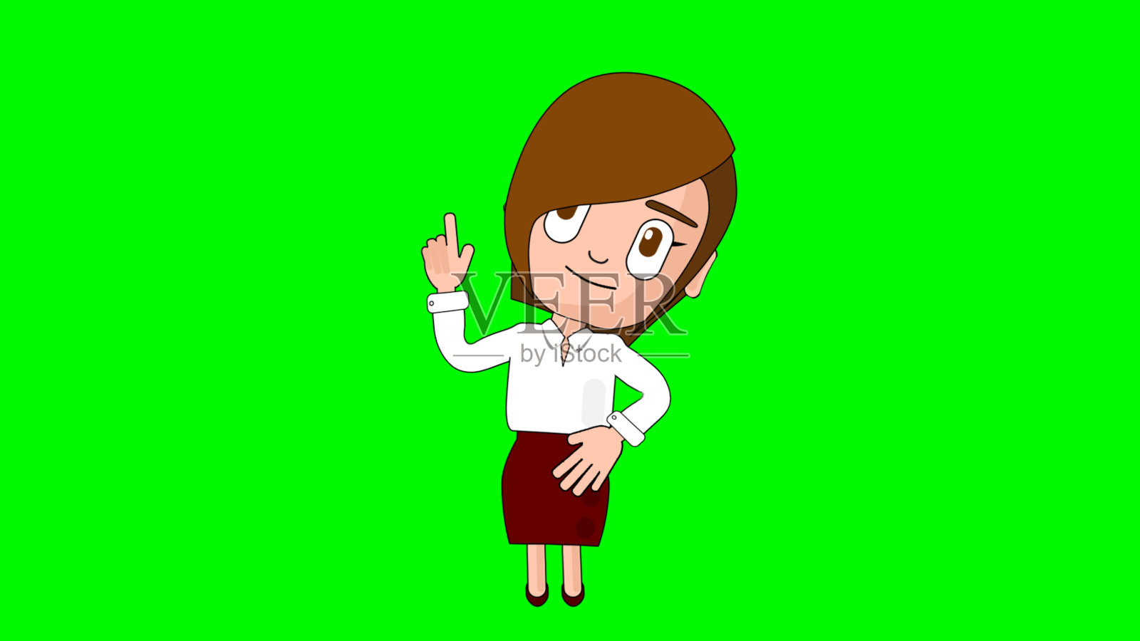 女人思考卡通人物阿尔法阿凡达插画图片素材