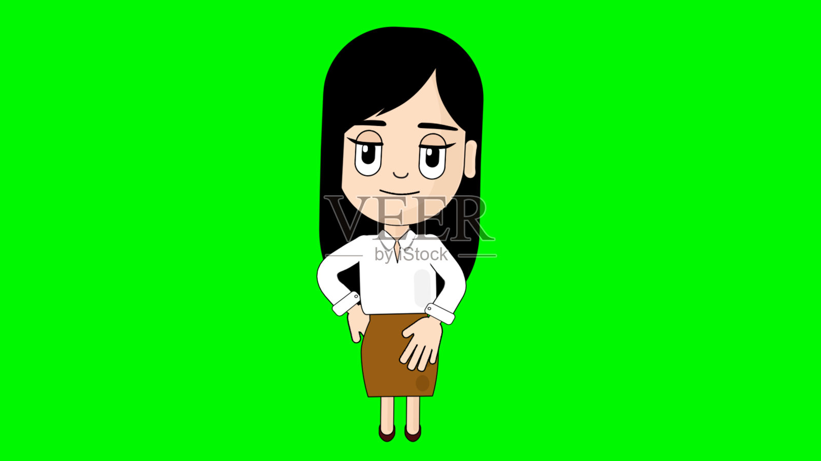 等待卡通人物阿尔法阿凡达的女人插画图片素材