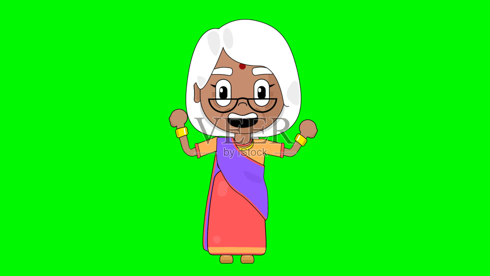 老奶奶激励卡通人物阿尔法阿凡达插画图片素材