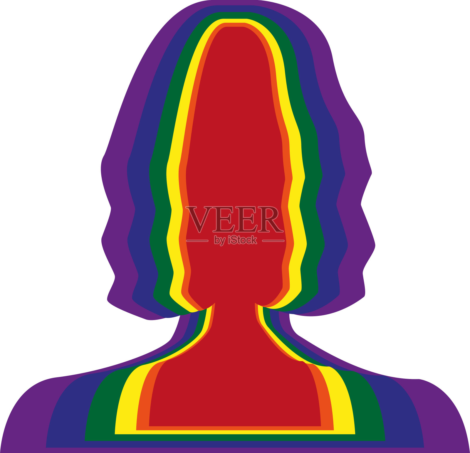 迷迷糊糊的女性面孔剪影插画图片素材