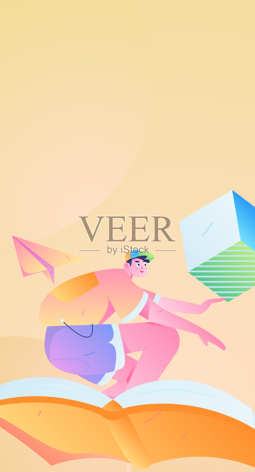 教育学习人平面矢量概念手绘插画插画图片素材