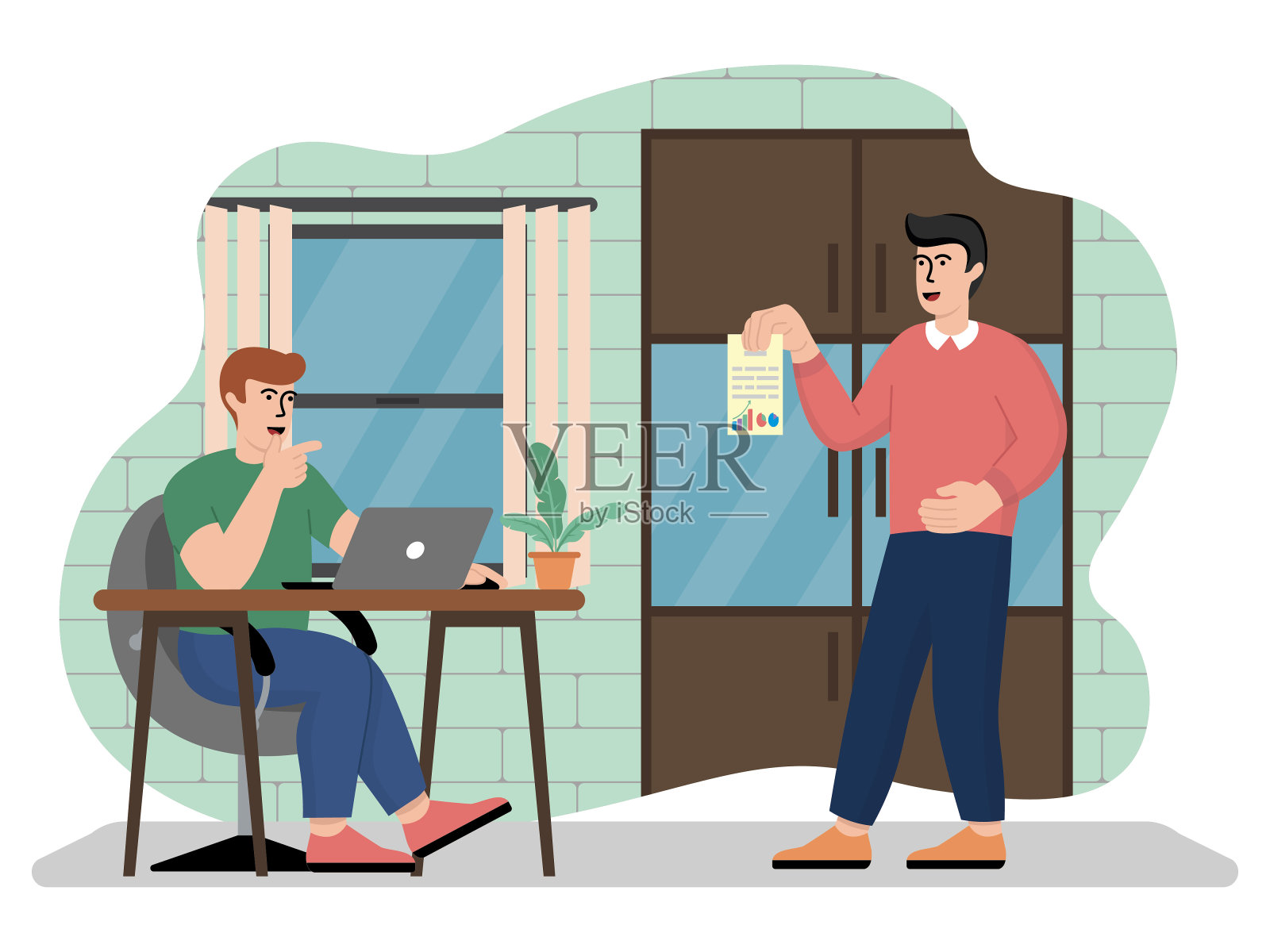 矢量图像中的矢量办公室培训过程插画图片素材