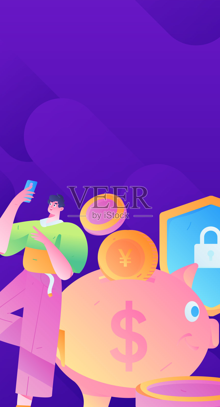 互联网理财投资平面矢量概念操作手绘插图插画图片素材