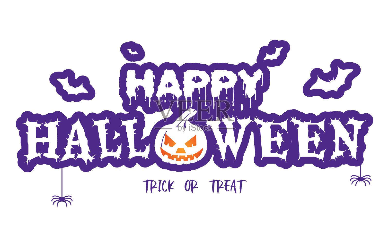 万圣节快乐恐怖文字设计插画图片素材
