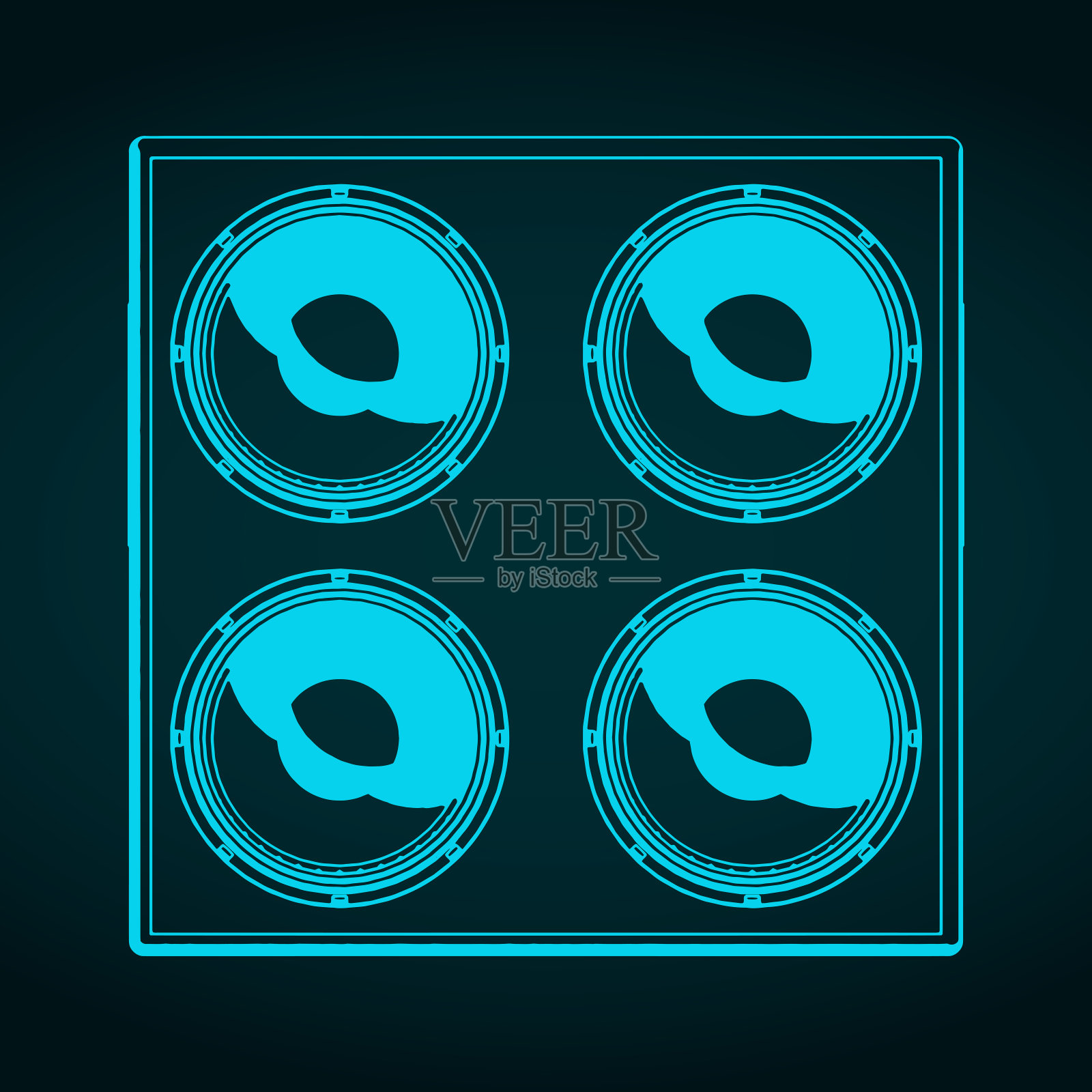 音箱柜示意图插画图片素材