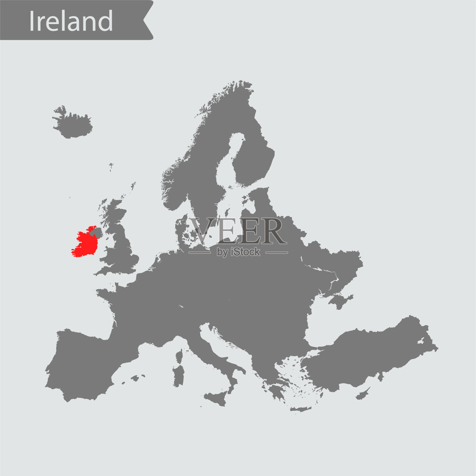 爱尔兰地图插画图片素材