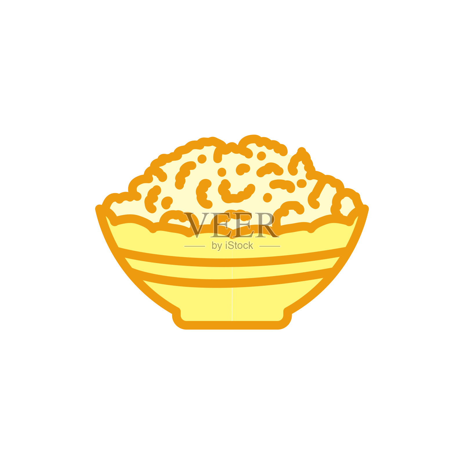 酸奶奶酪在一个盘子里标志着彩色线条图标。网页的象形文字。插画图片素材