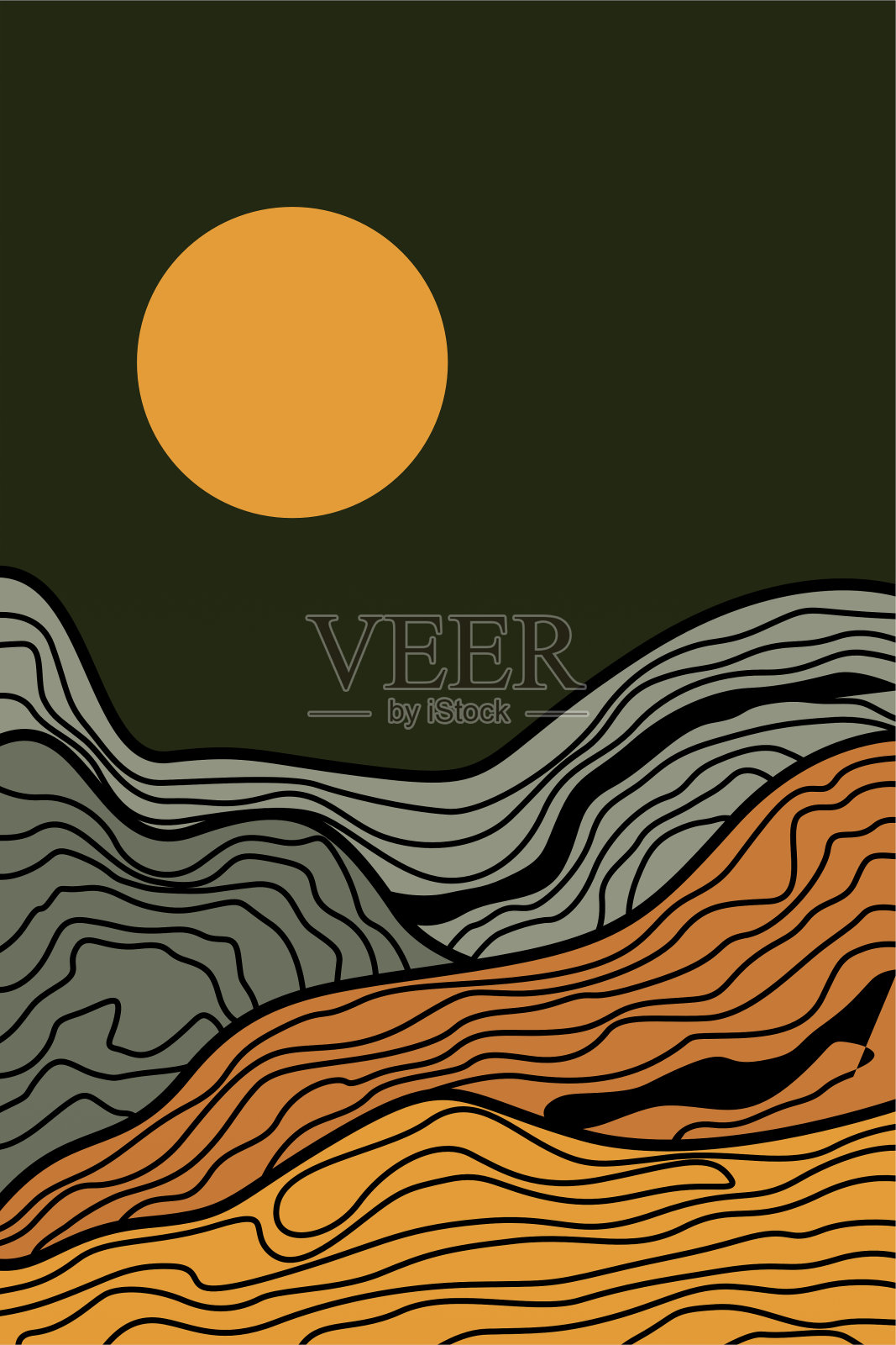 中世纪现代墙壁艺术装饰印刷海报插画图片素材