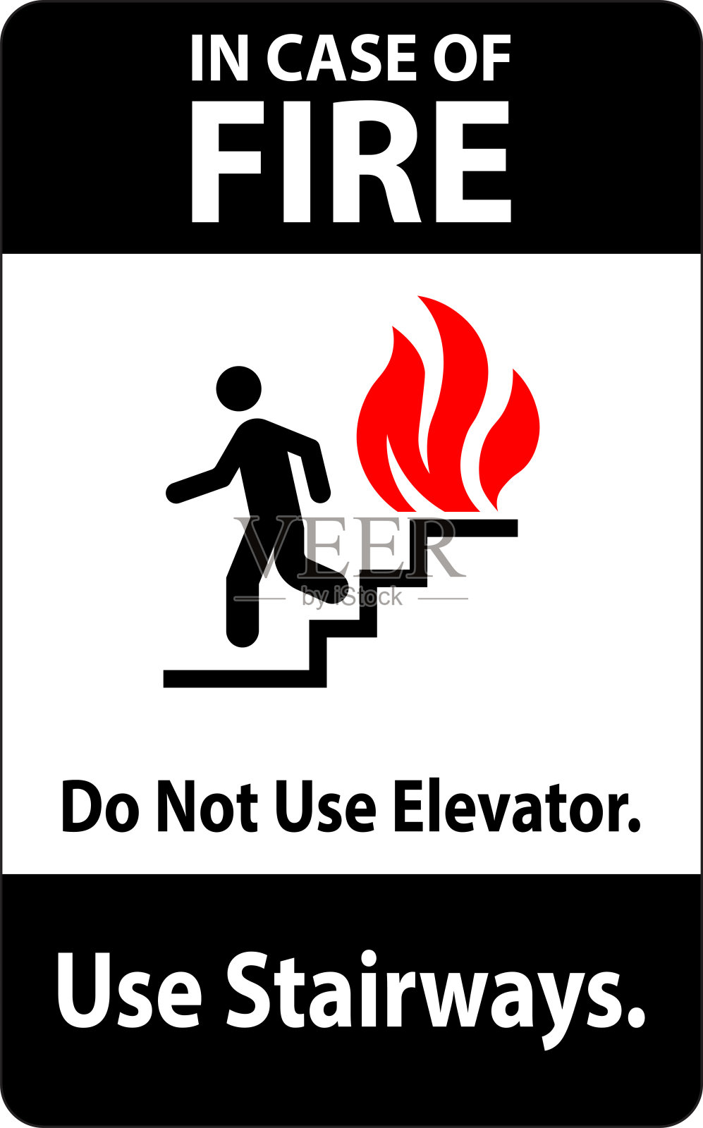 如遇火警，请不要使用电梯，走楼梯插画图片素材