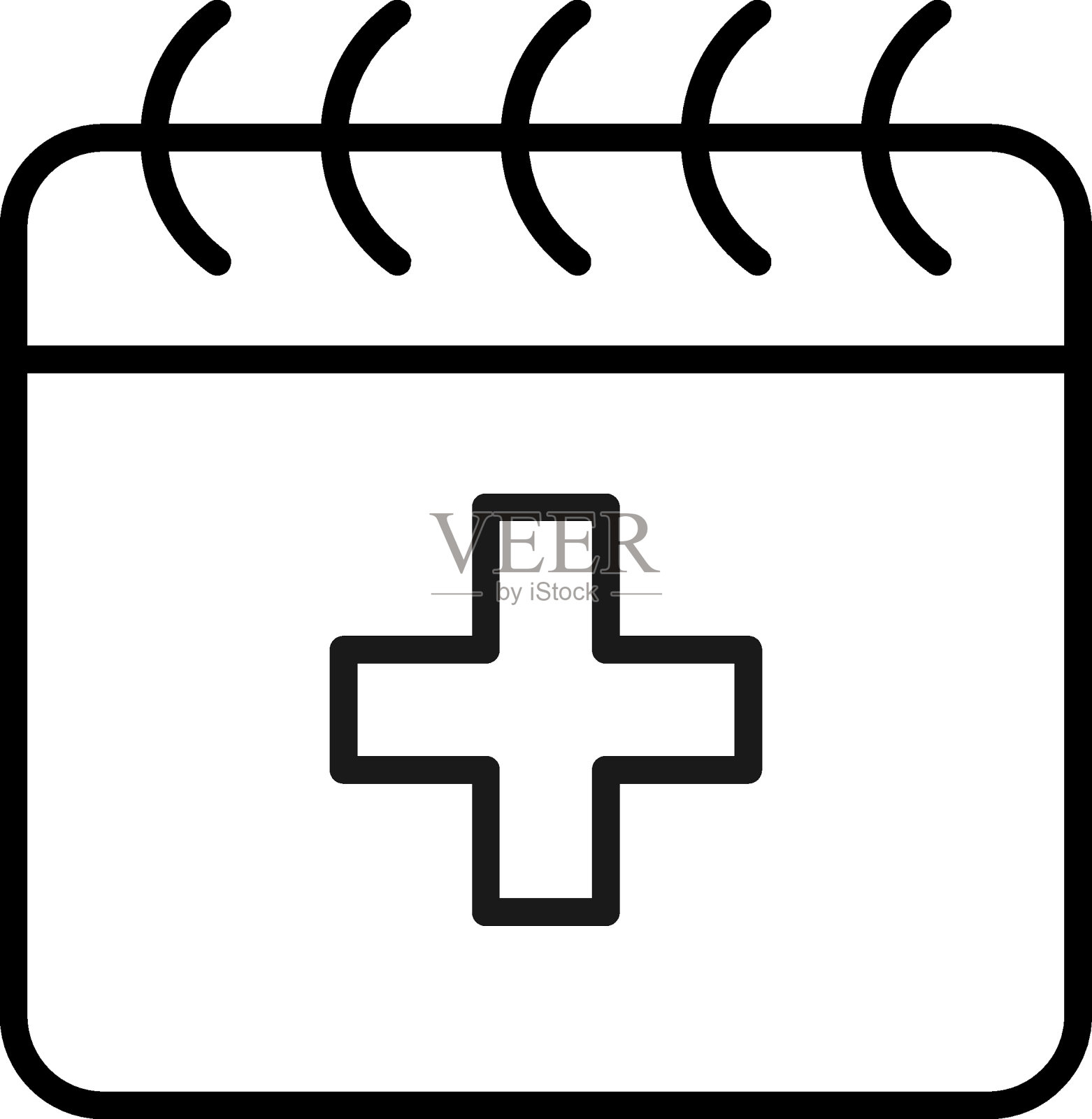 医学交叉日历现代矢量图标。完美的设计，信息图表，网站，应用程序。插画图片素材