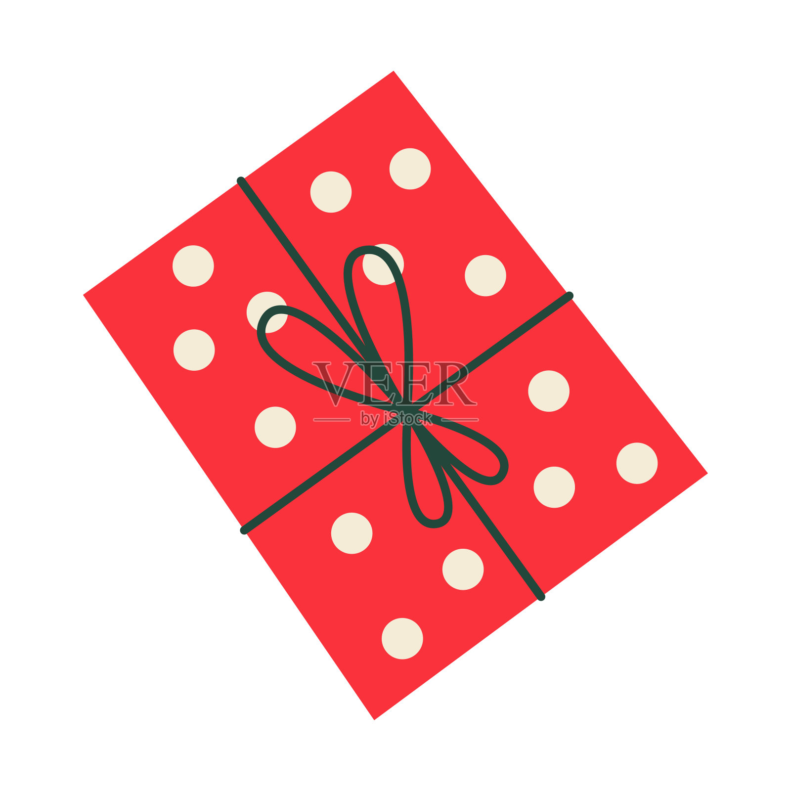 矢量插图。红色圆点圣诞礼盒。假日设计的明亮元素。插画图片素材