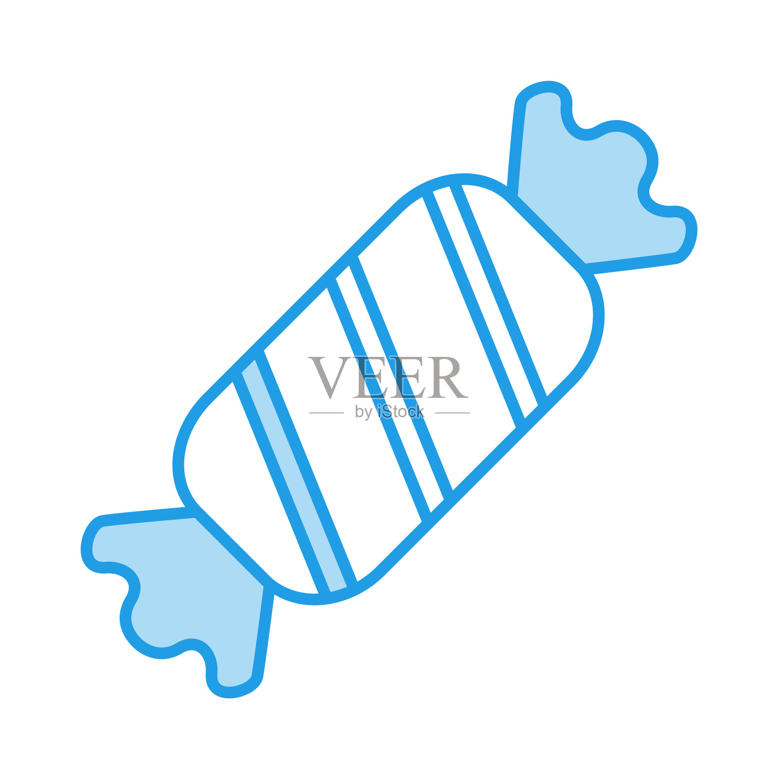 糖果蓝色图标矢量插图隔离透明背景。插画图片素材