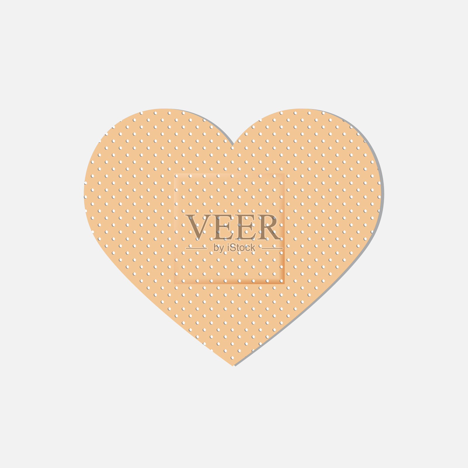 经典心形石膏的伤口，矢量插图插画图片素材