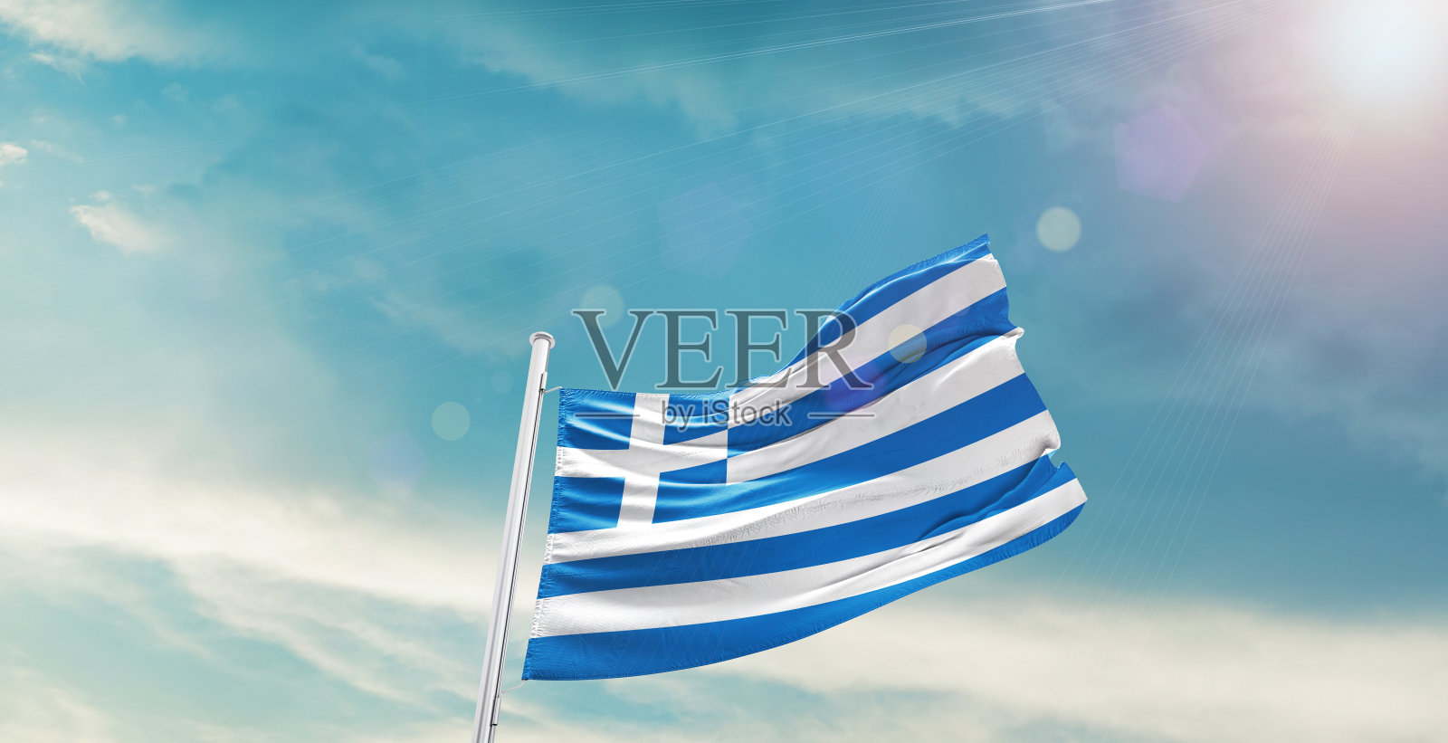 希腊国旗照片摄影图片