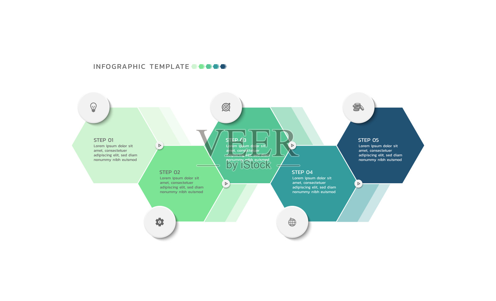 现代连接信息图表模板设计插画图片素材