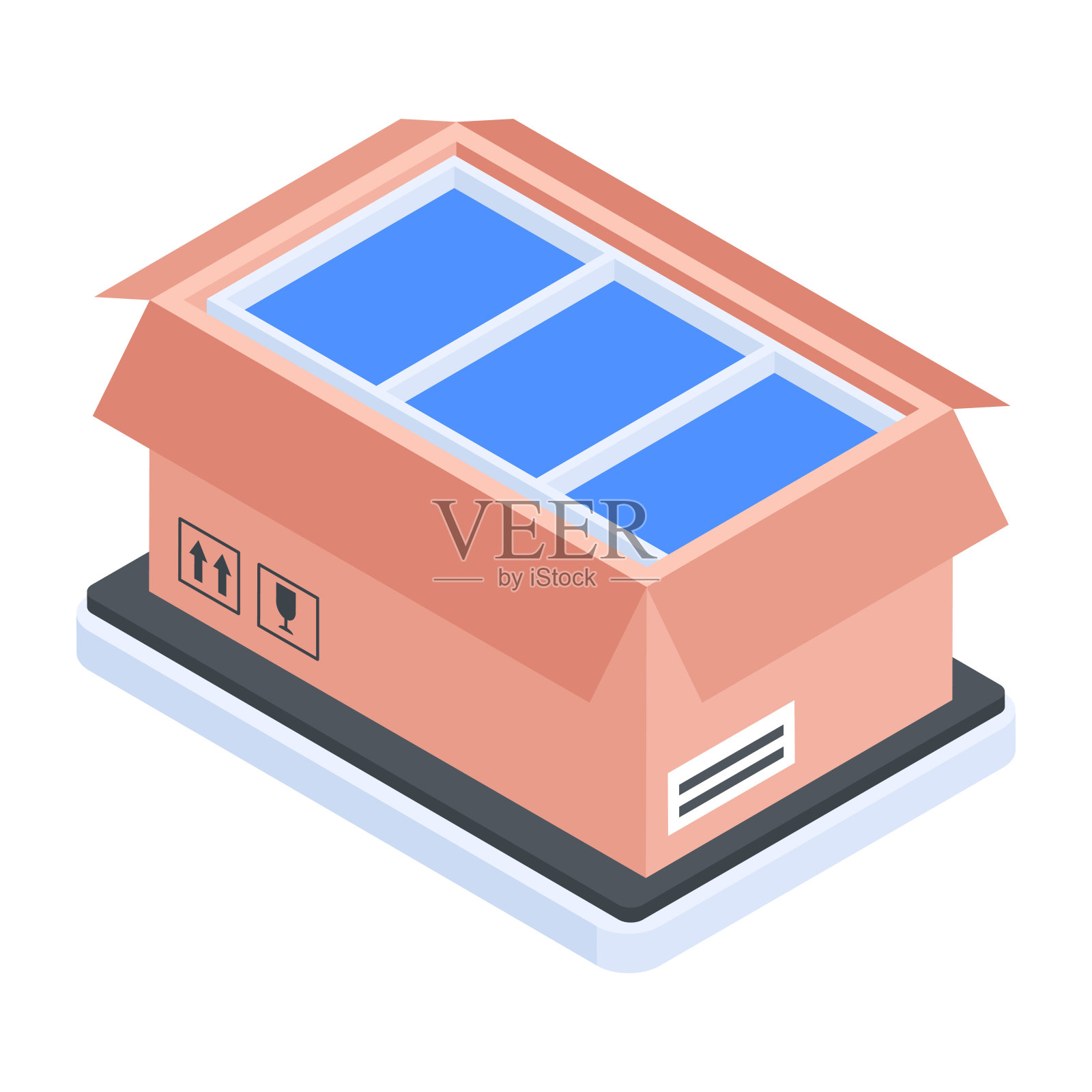 现代派递服务集合等距图标插画图片素材