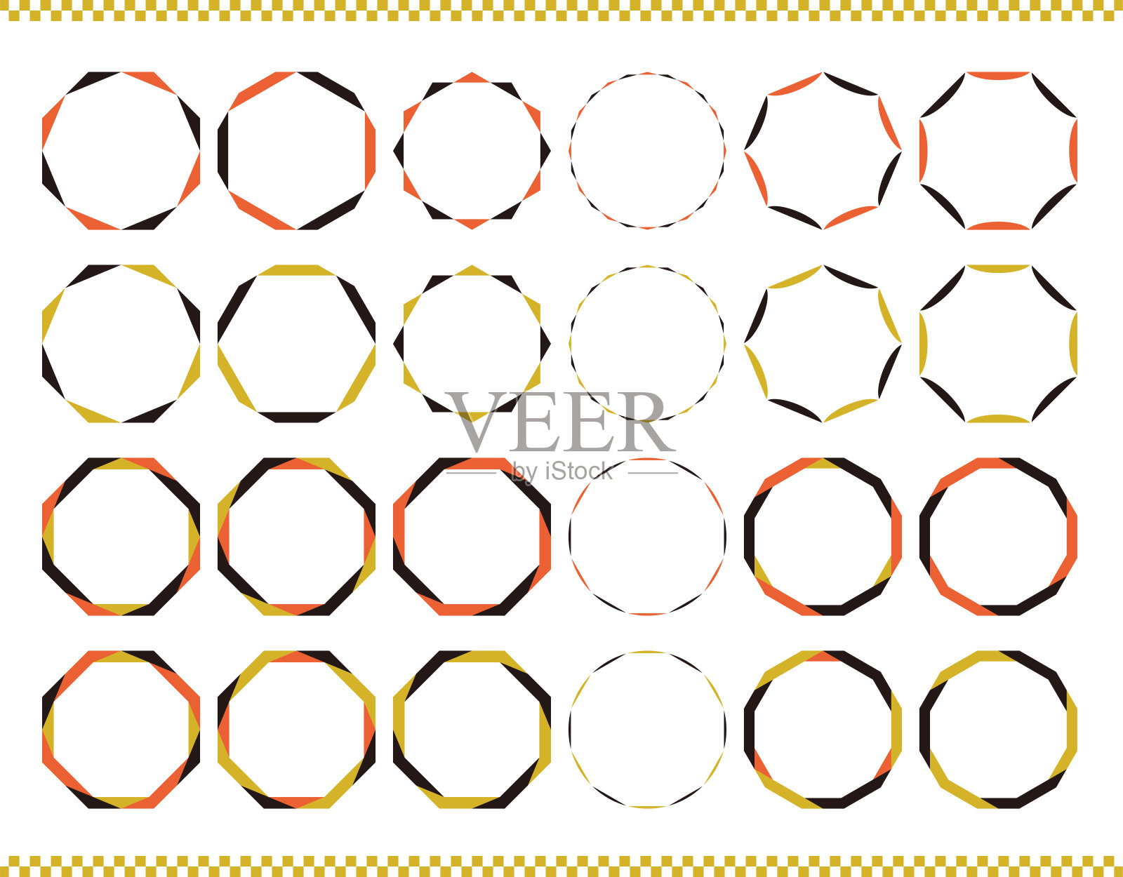 简单的框架设置在日本风格。插画图片素材