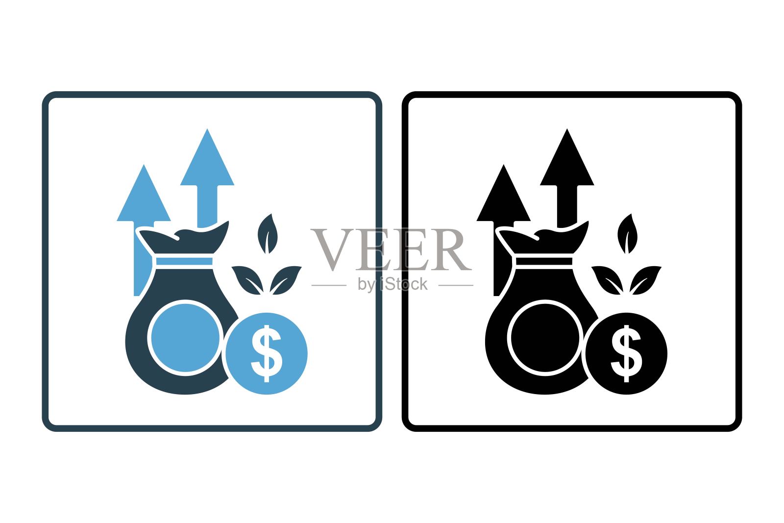 金融图标。与投资和金融概念相关的图标。固体图标样式。简单的矢量设计可编辑插画图片素材