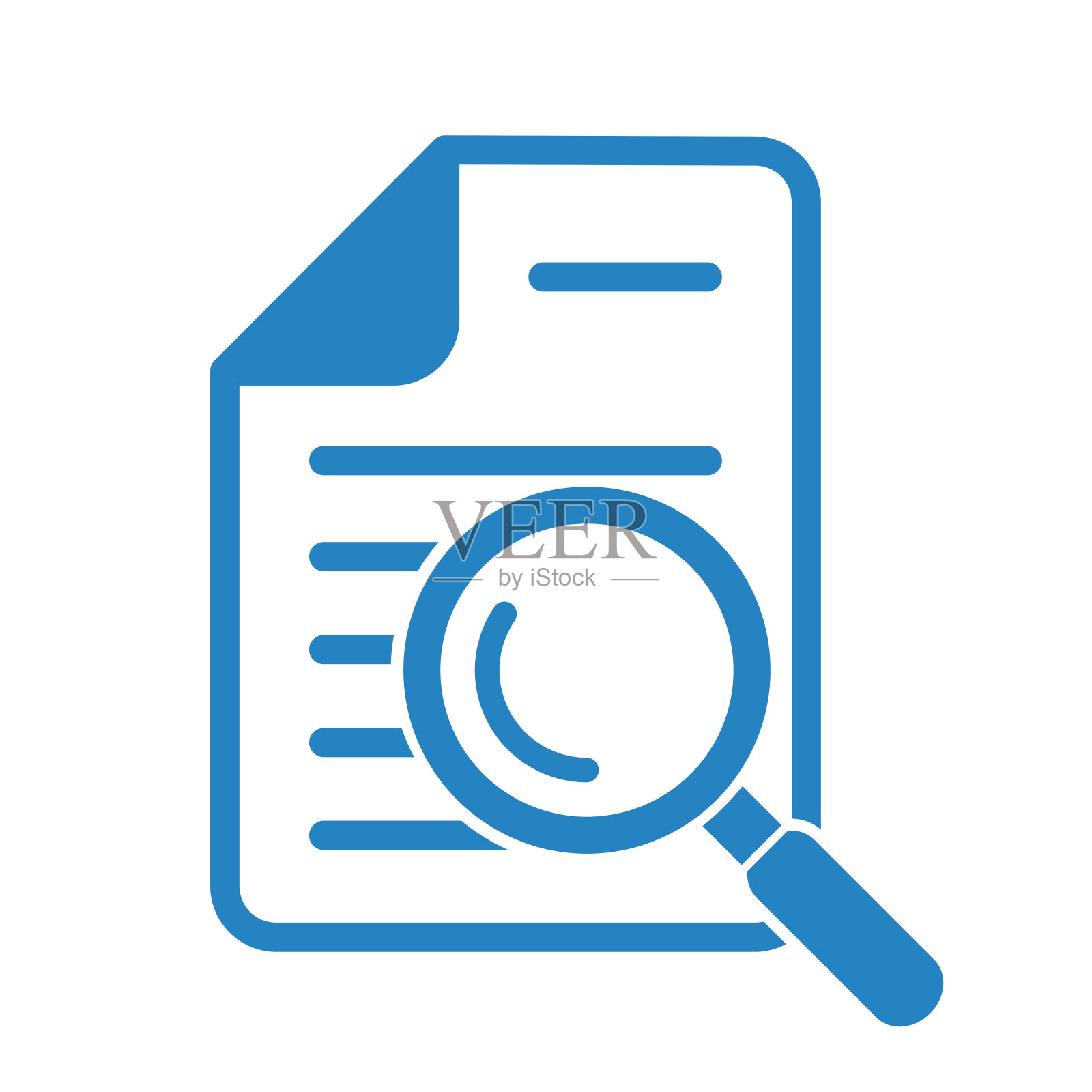 用放大镜记录文件。插画图片素材