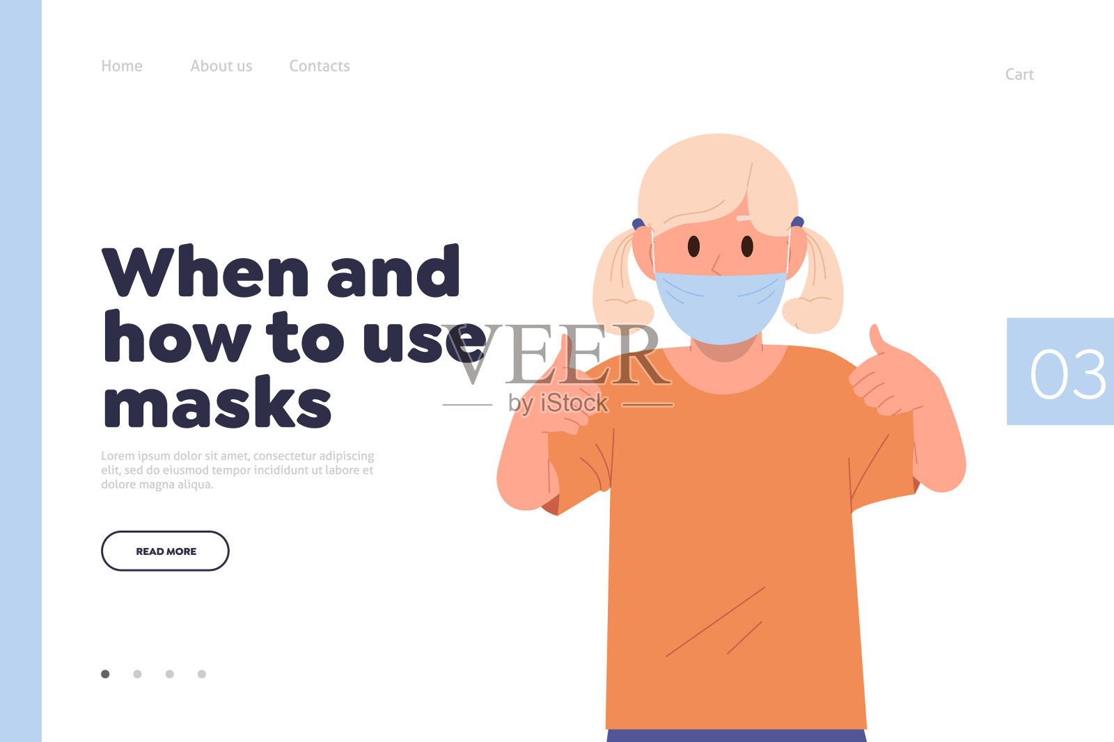 何时以及如何使用口罩的提示和建议登陆页设计模板的医疗在线服务插画图片素材