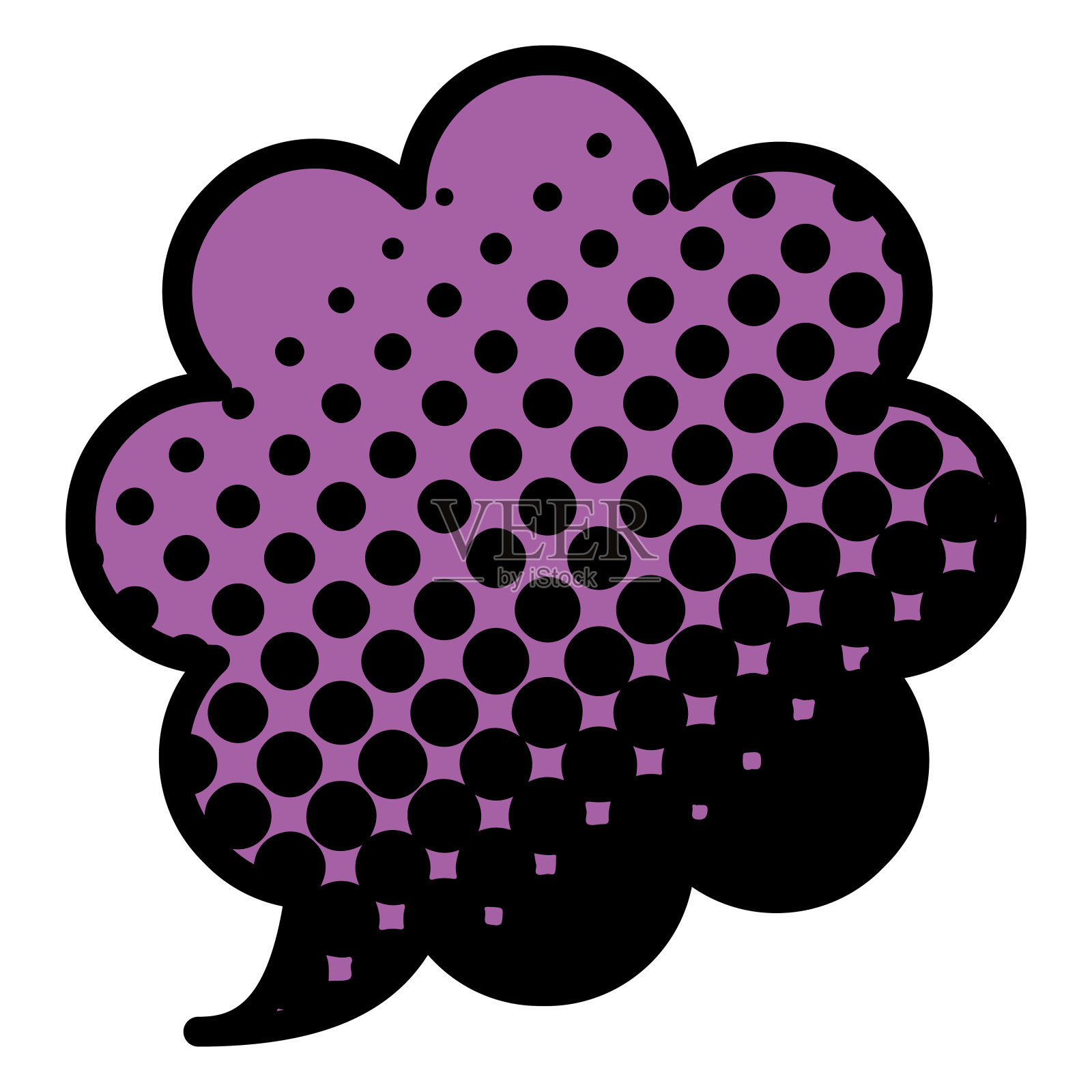 言语气泡[黑色半调(紫色)]插画图片素材