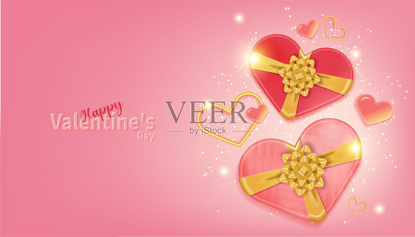 爱情礼物主题情人节卡片插画图片素材